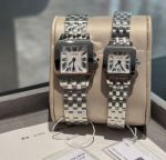 Cartier Santos 26*36mm for Medium 21*28mm for Small Quartz Movement 316L Steel Smooth Bezel Watch